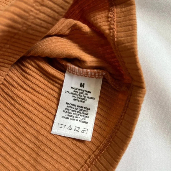 Aeropostale Women Crop Tank Top Medium Brown Ribbed Turtle Neck Casual Boho Chic - Picture 10 of 14